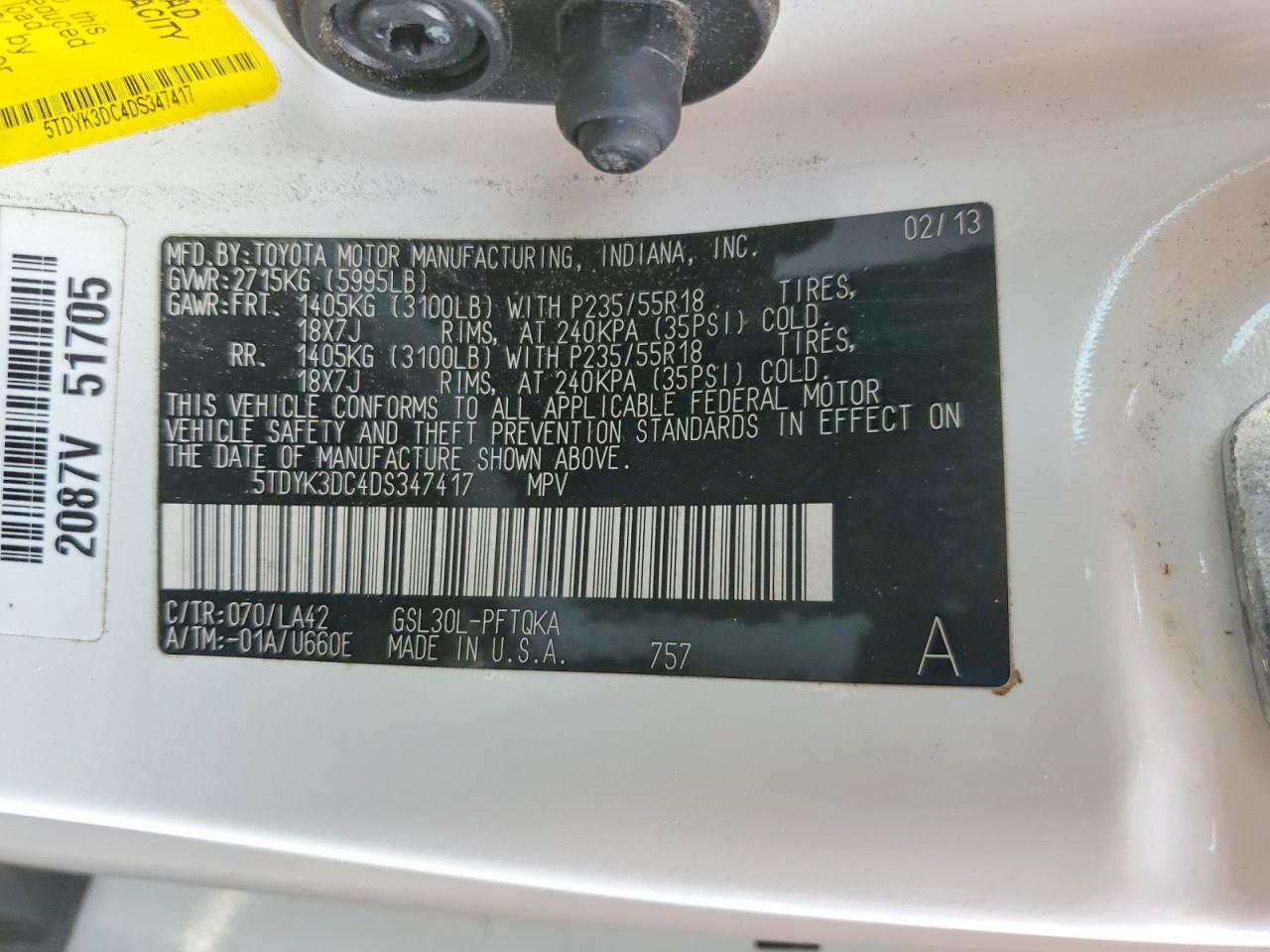 2013 TOYOTA SIENNA XLE photo 14