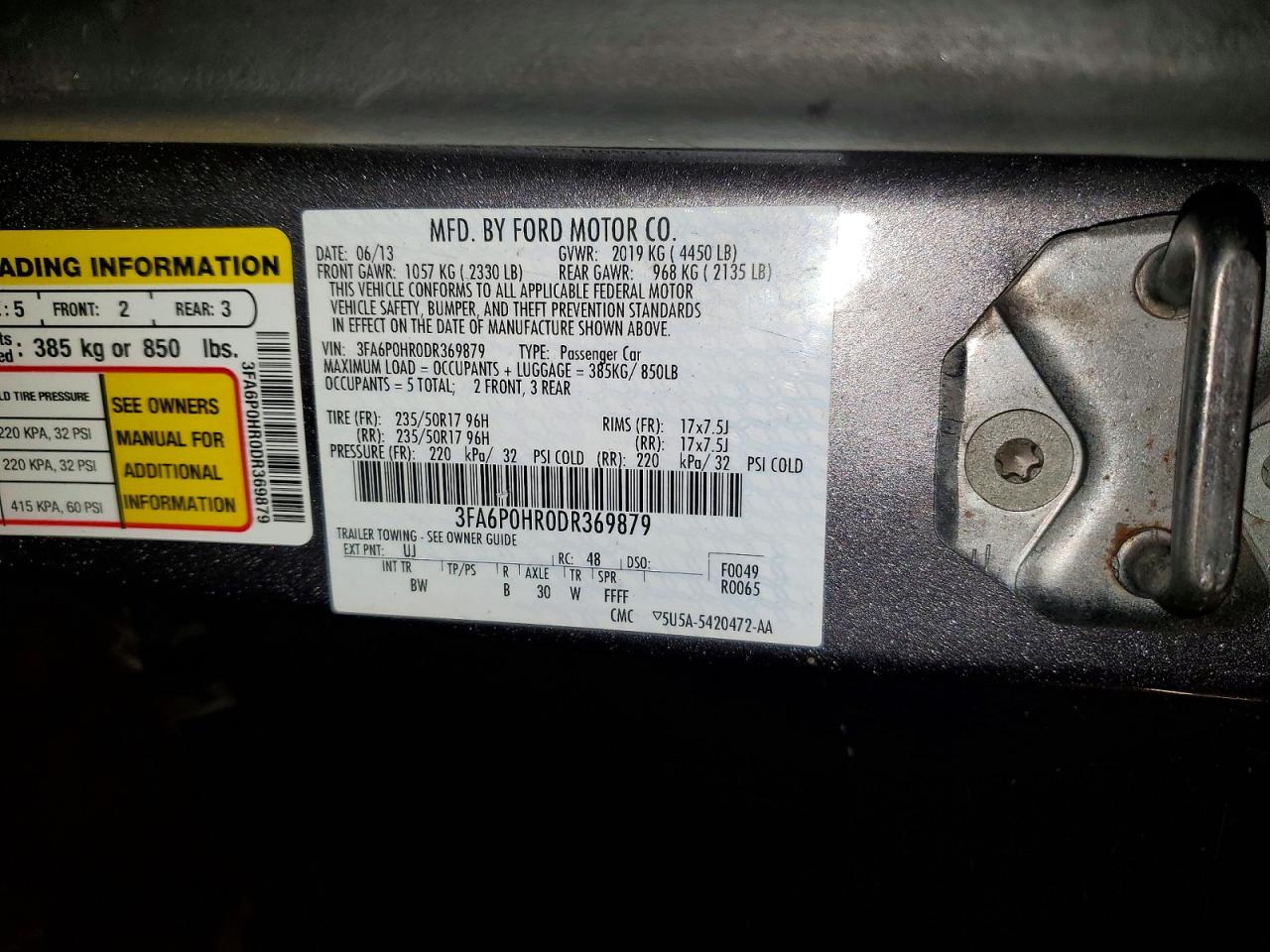 2013 FORD FUSION SE photo 13