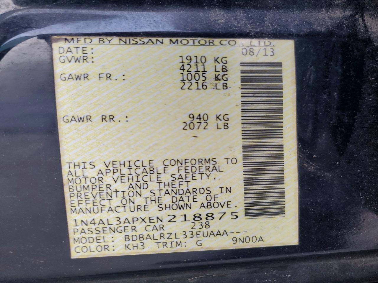 2014 NISSAN ALTIMA 2.5 photo 34