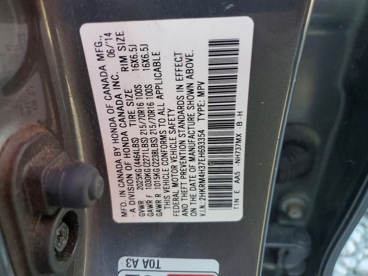 2014 HONDA CR-V LX photo 25