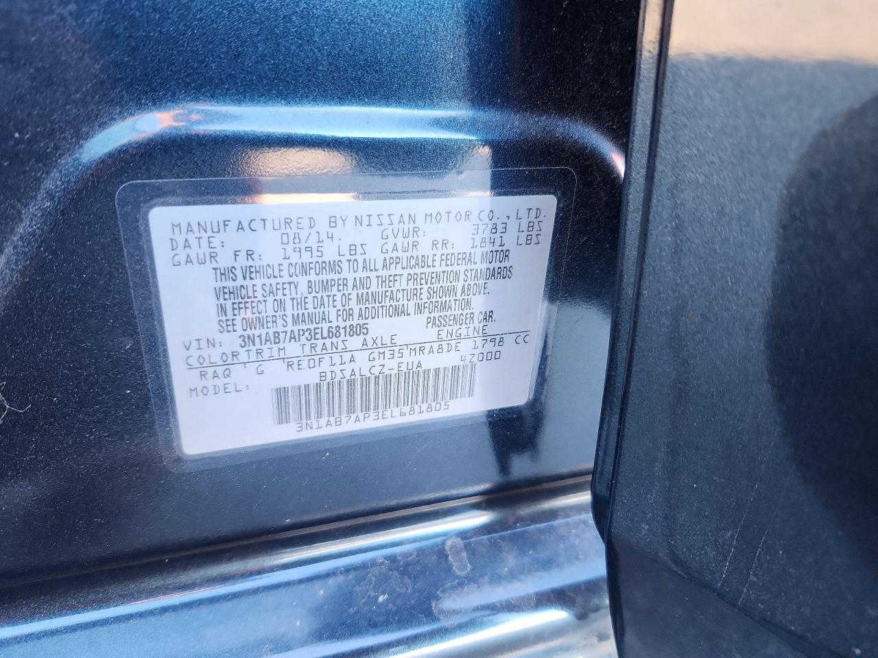 2014 NISSAN SENTRA S photo 13