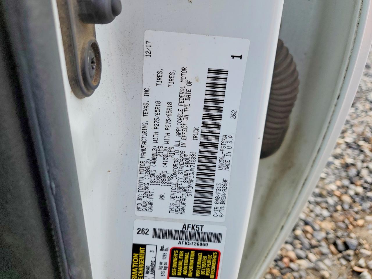 2018 TOYOTA TUNDRA CREWMAX SR5 photo 12