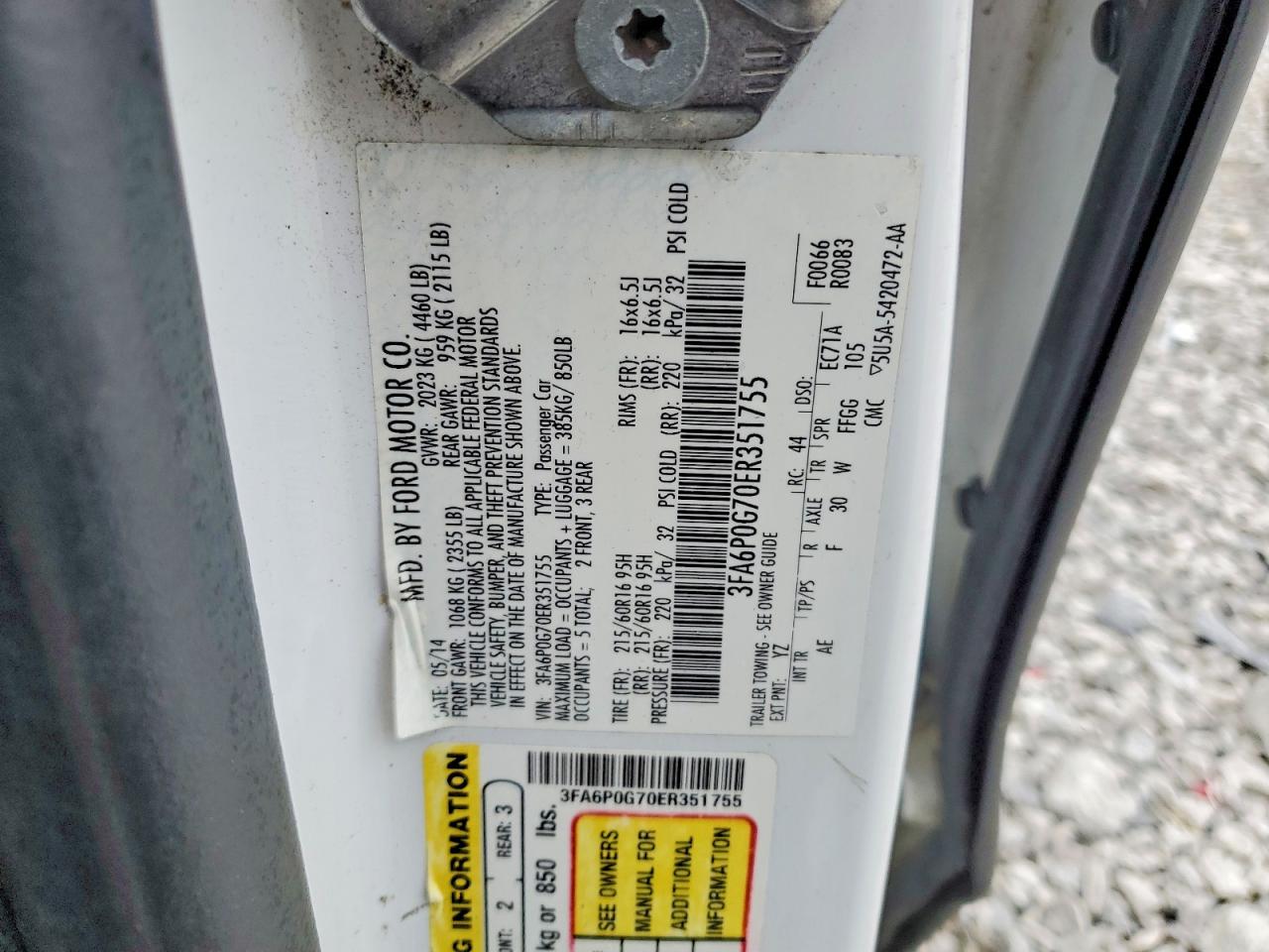 2014 FORD FUSION S photo 34