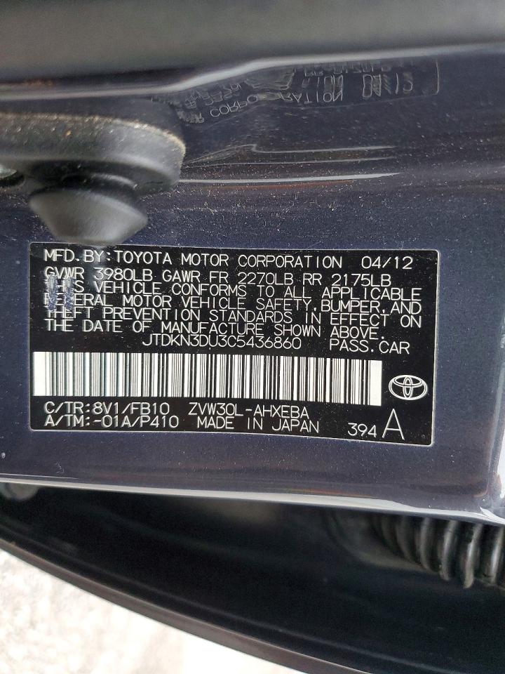 2012 TOYOTA PRIUS photo 12