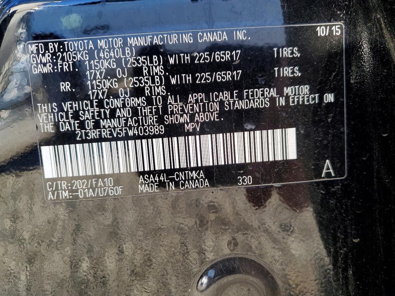2015 TOYOTA RAV4 XLE photo 37