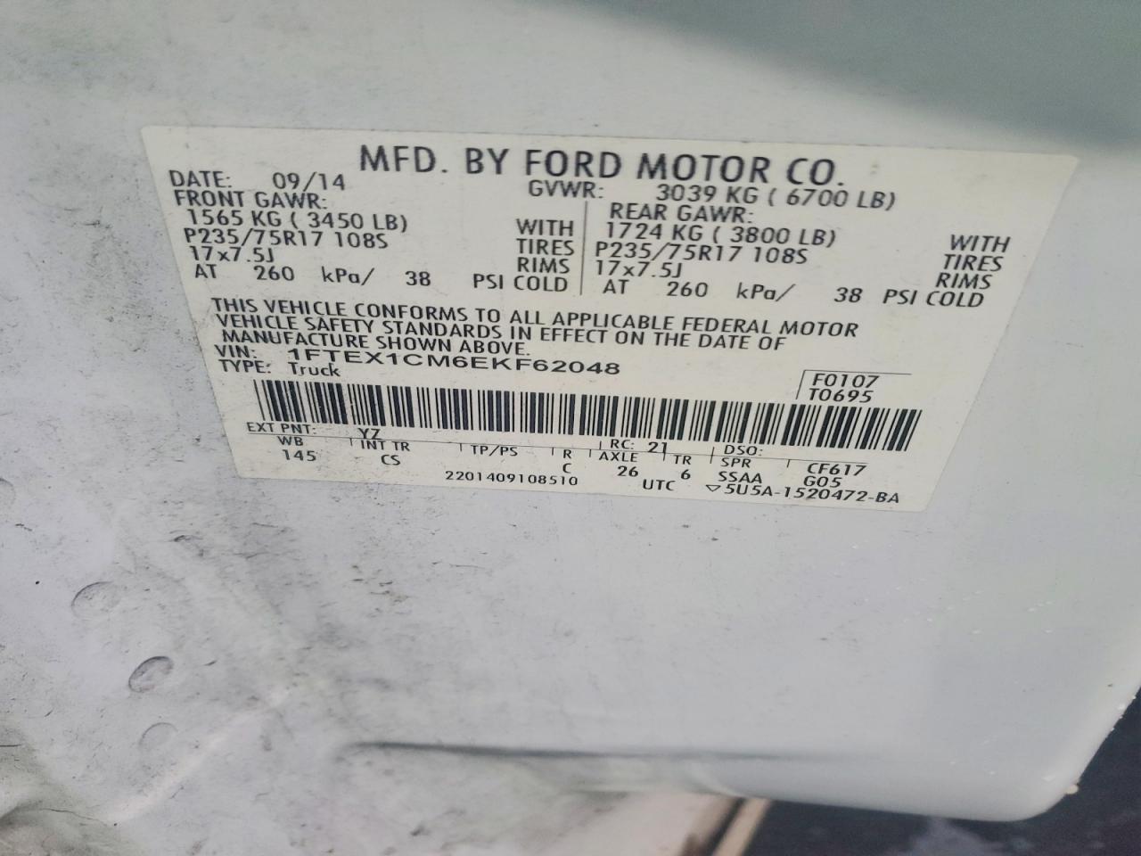 2014 FORD F150 SUPER CAB photo 34