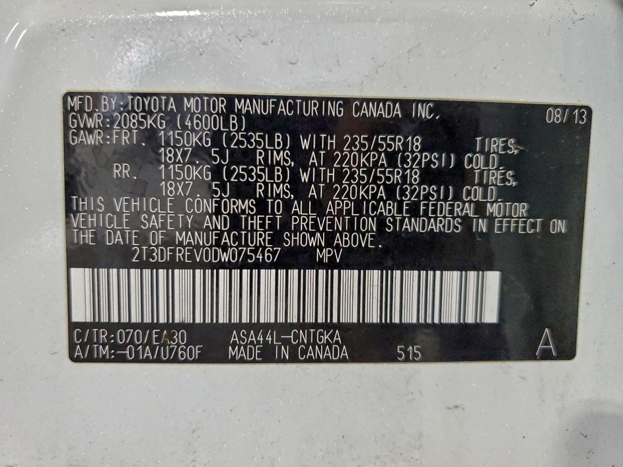 2013 TOYOTA RAV4 LIMITED photo 13