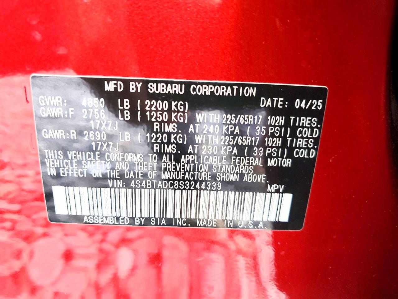 2025 SUBARU OUTBACK PREMIUM photo 23