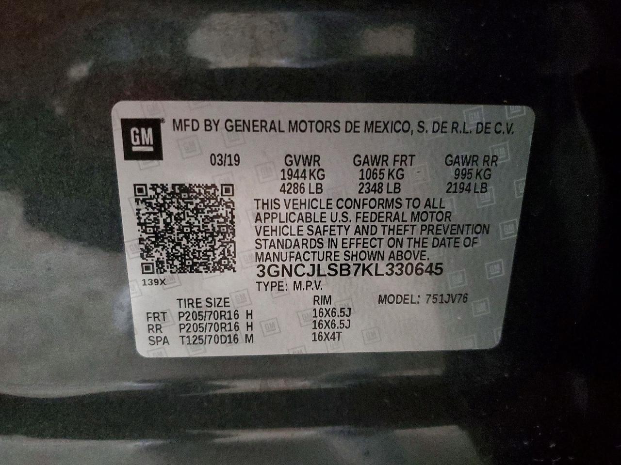 2019 CHEVROLET TRAX 1LT photo 13