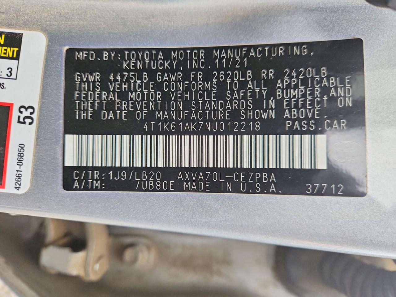 2022 TOYOTA CAMRY XSE photo 45
