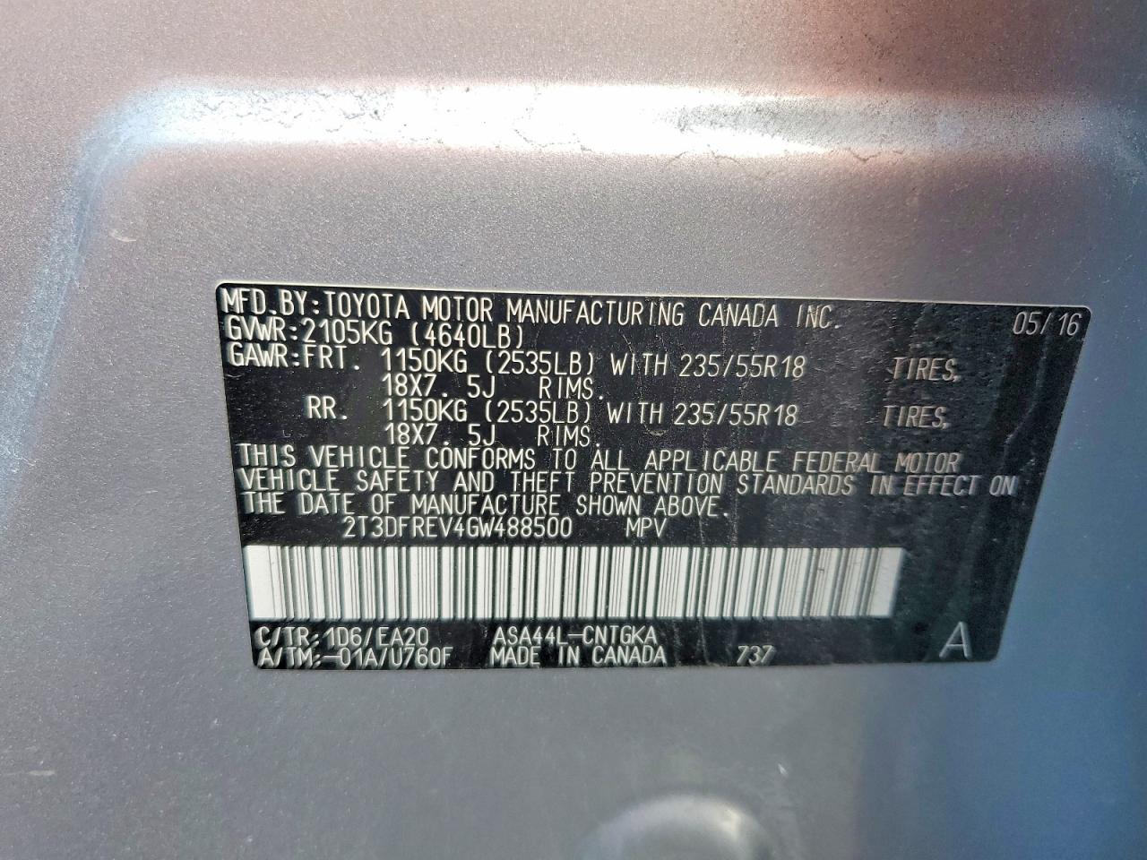 2016 TOYOTA RAV4 LIMITED photo 25