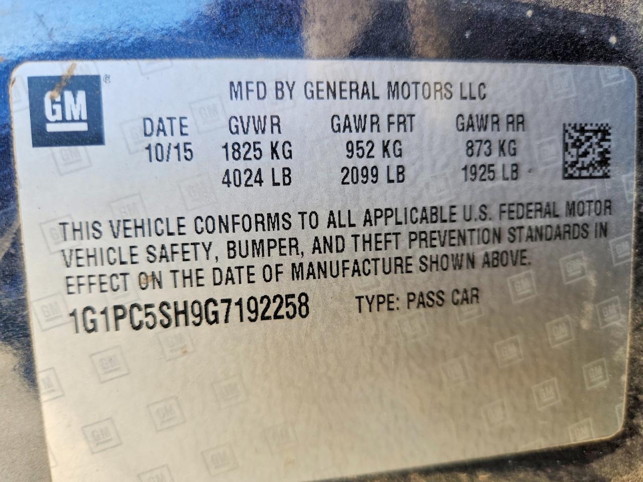 2016 CHEVROLET CRUZE LIMITED LS photo 12