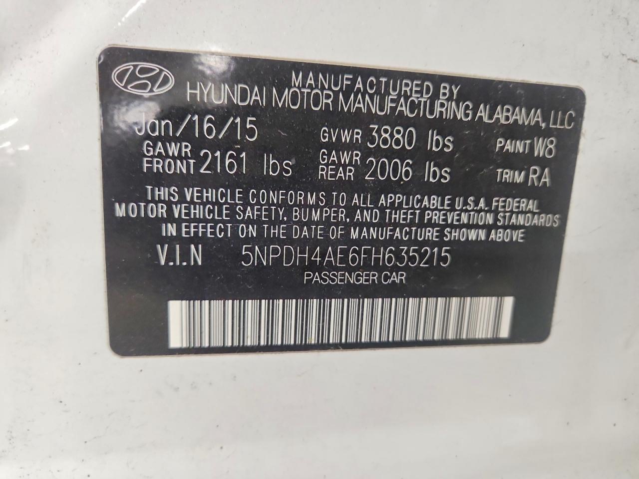 2015 HYUNDAI ELANTRA SE photo 12