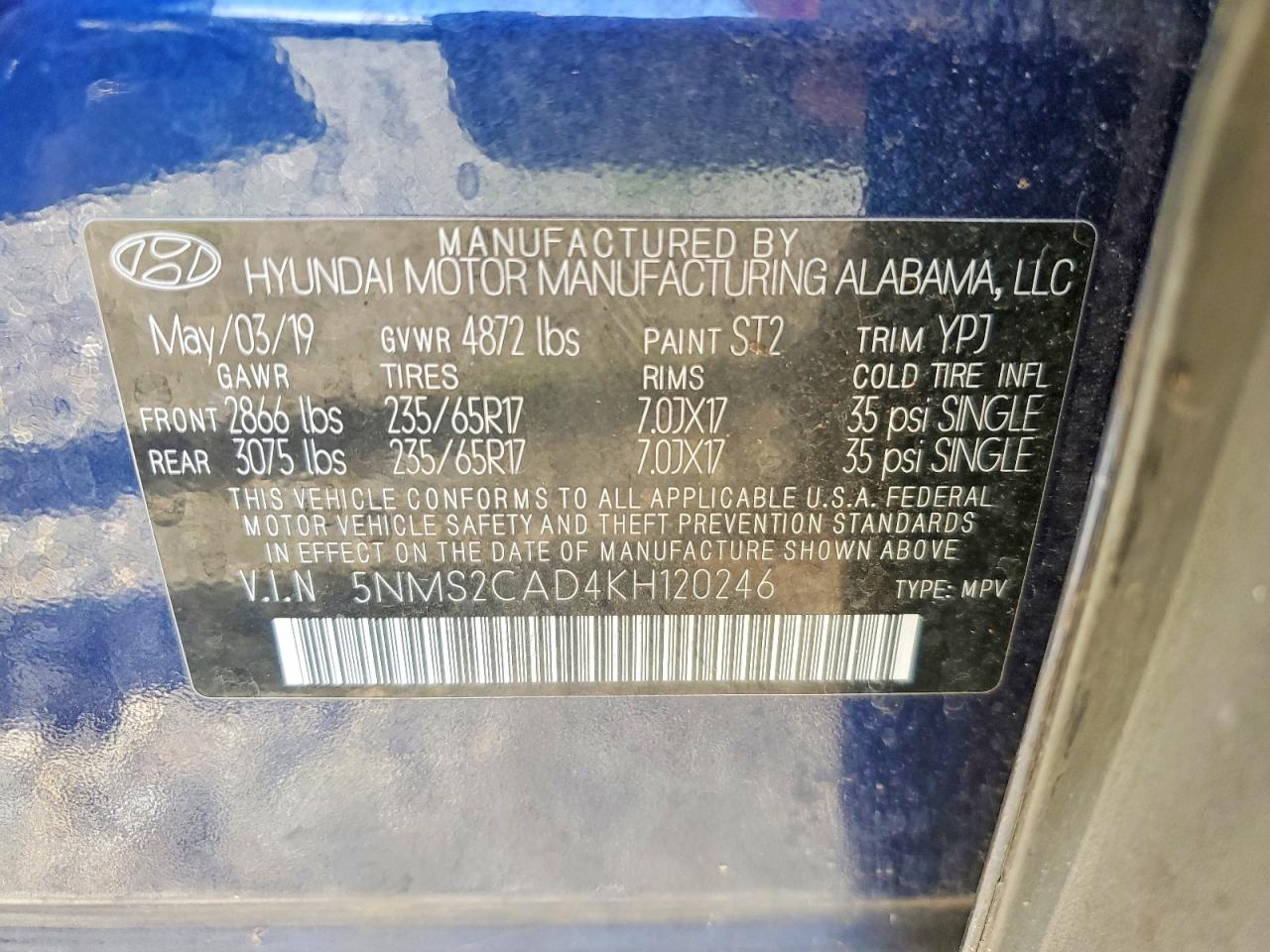 2019 HYUNDAI SANTA FE SE photo 12