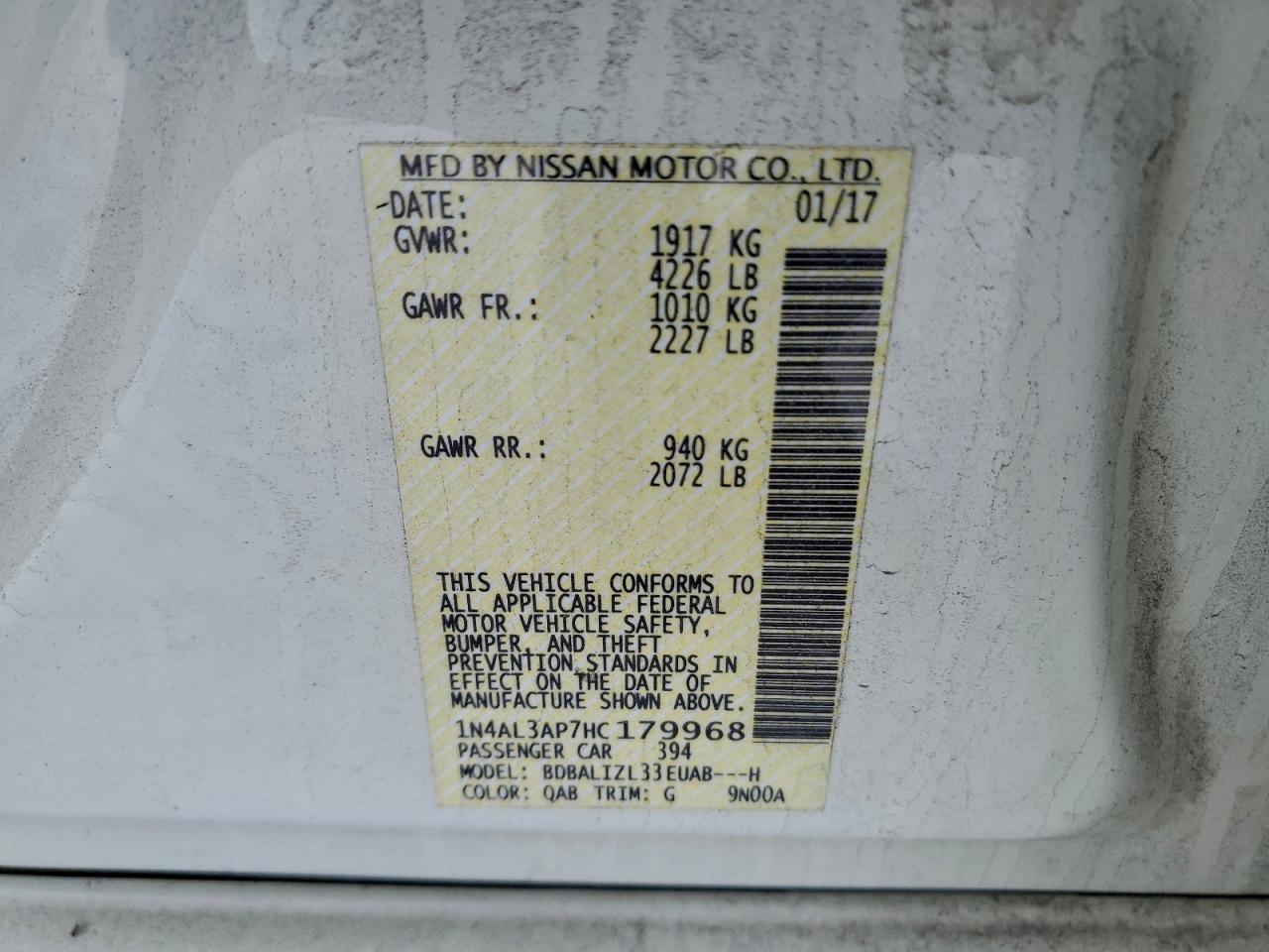 2017 NISSAN ALTIMA 2.5 photo 23