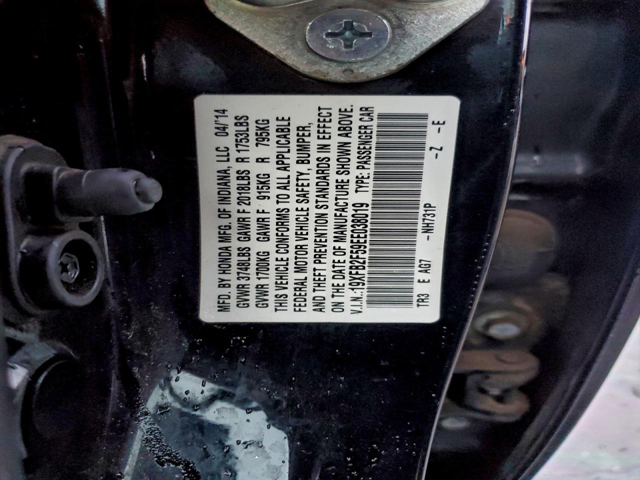2014 HONDA CIVIC LX photo 12