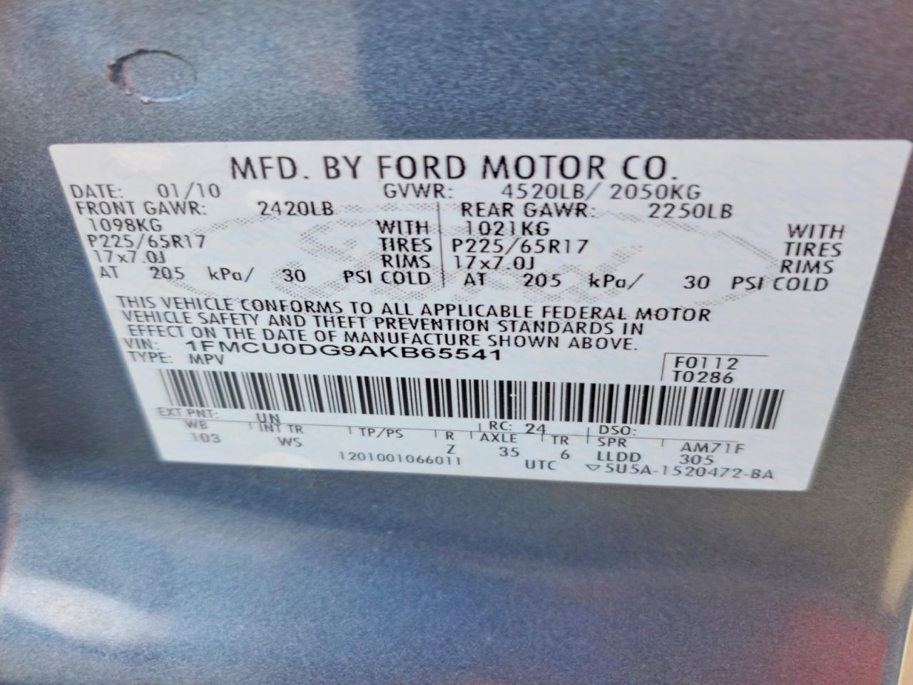 2010 FORD ESCAPE XLT photo 49