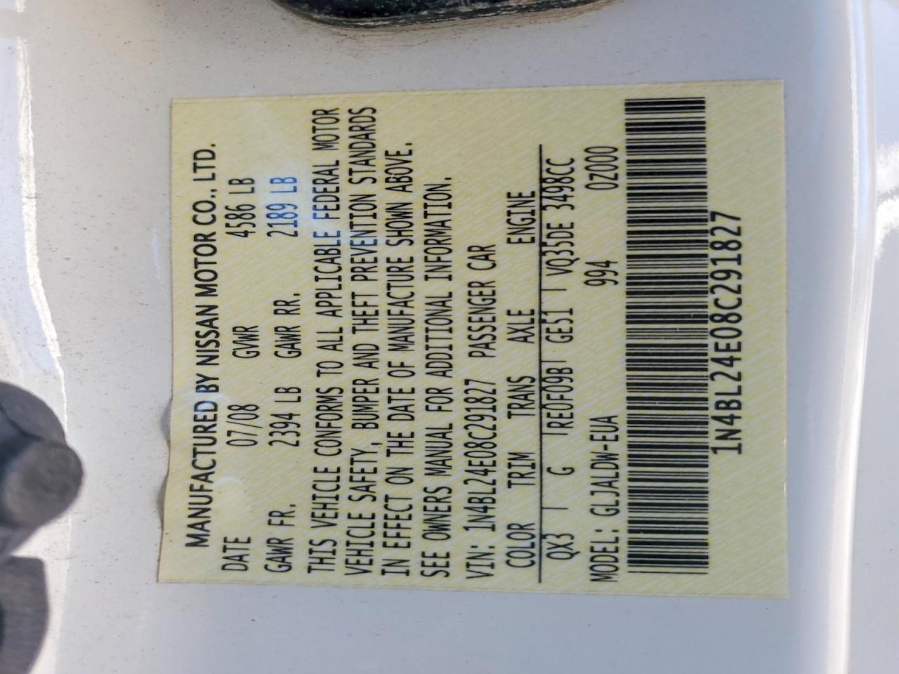 2008 NISSAN ALTIMA 3.5SE photo 12