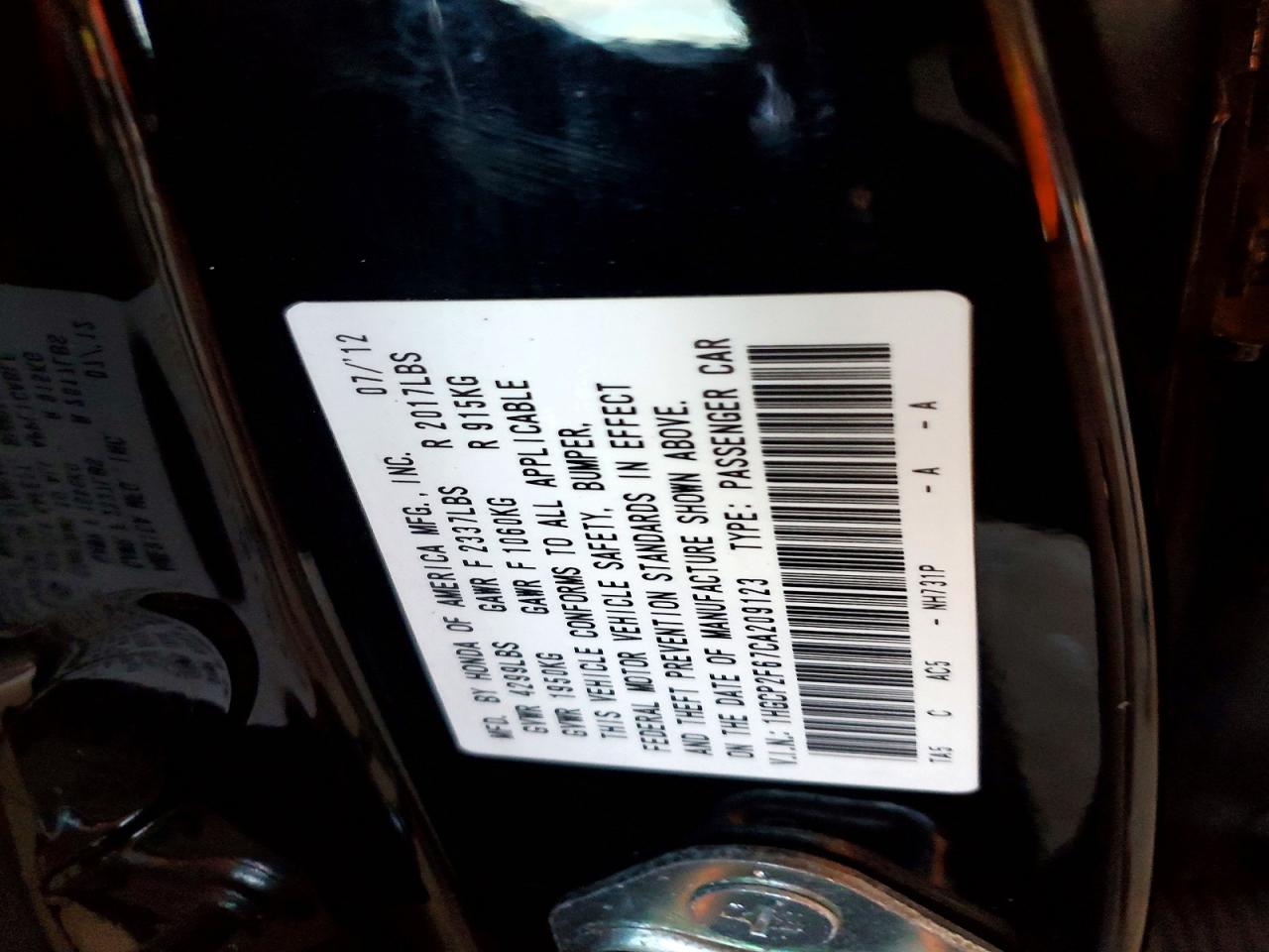 2012 HONDA ACCORD SE photo 23