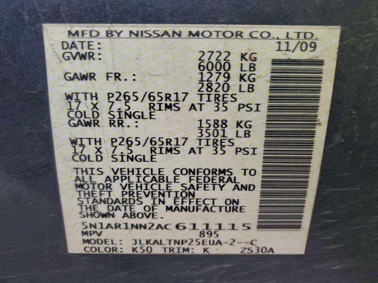 2010 NISSAN PATHFINDER S photo 14