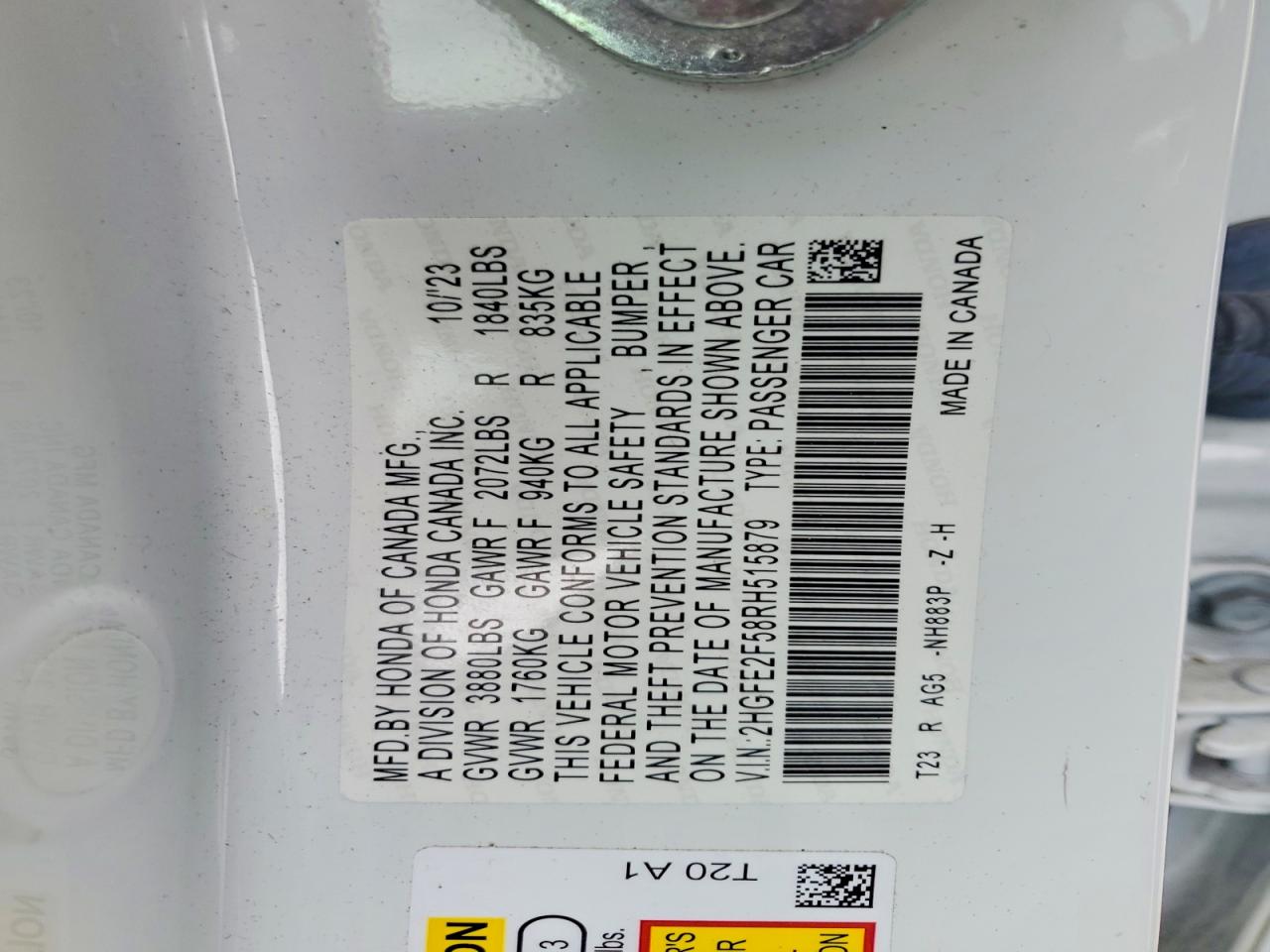 2024 HONDA CIVIC SPORT photo 23