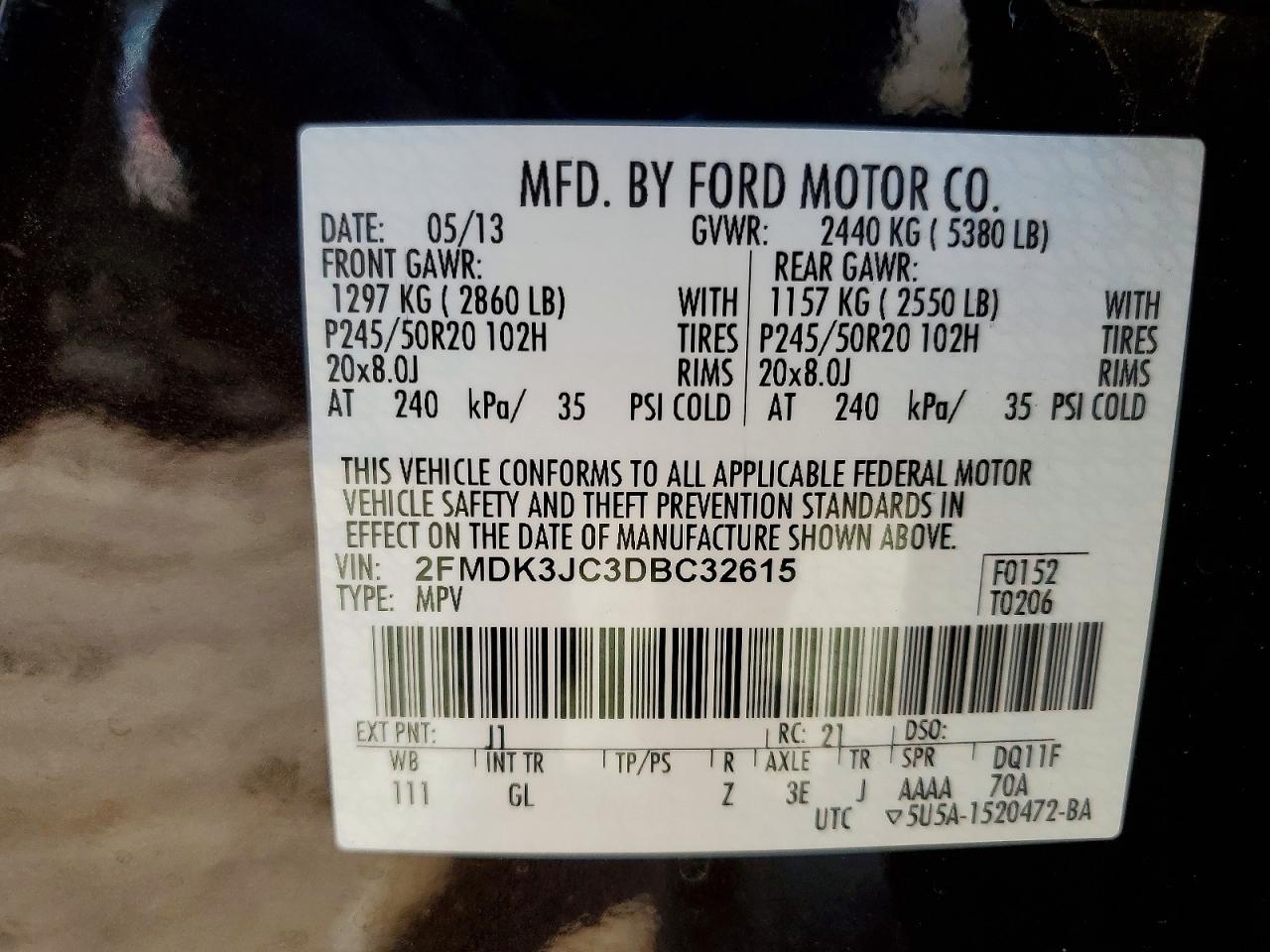 2013 FORD EDGE SEL photo 13