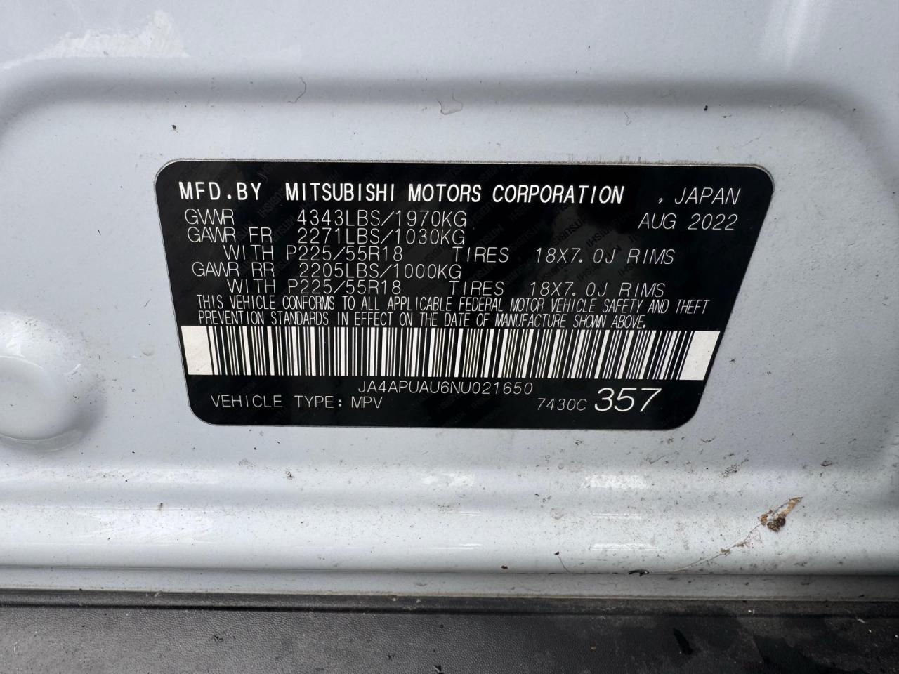 2022 MITSUBISHI OUTLANDER SPORT ES photo 10