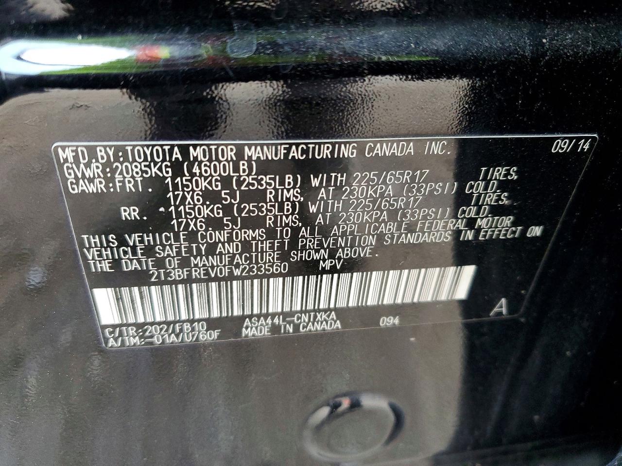 2015 TOYOTA RAV4 LE photo 13
