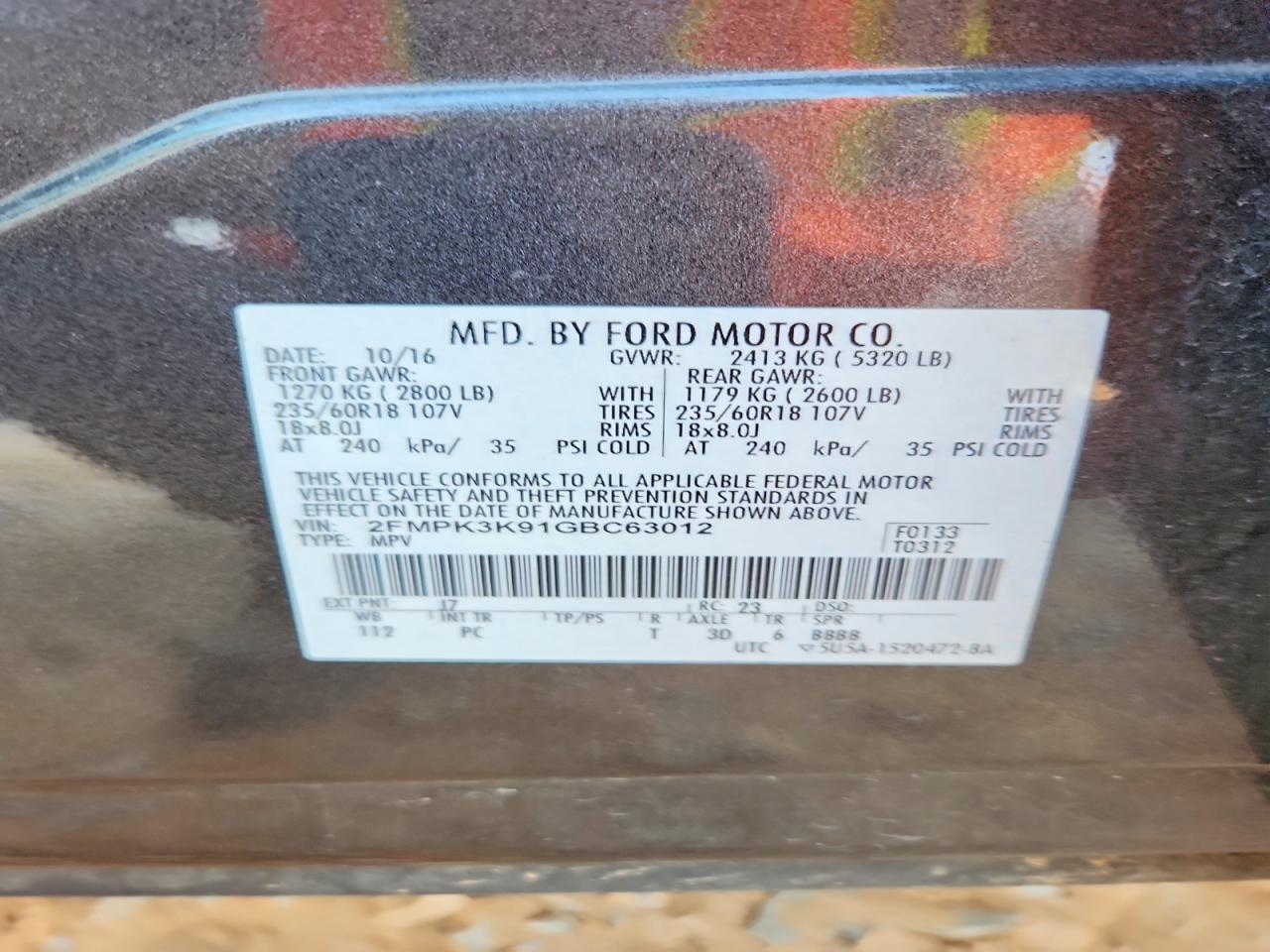 2016 FORD EDGE TITANIUM photo 13