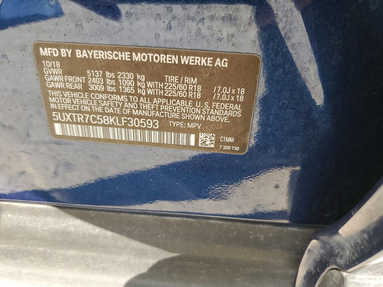 2019 BMW X3 SDRIVE30I photo 12
