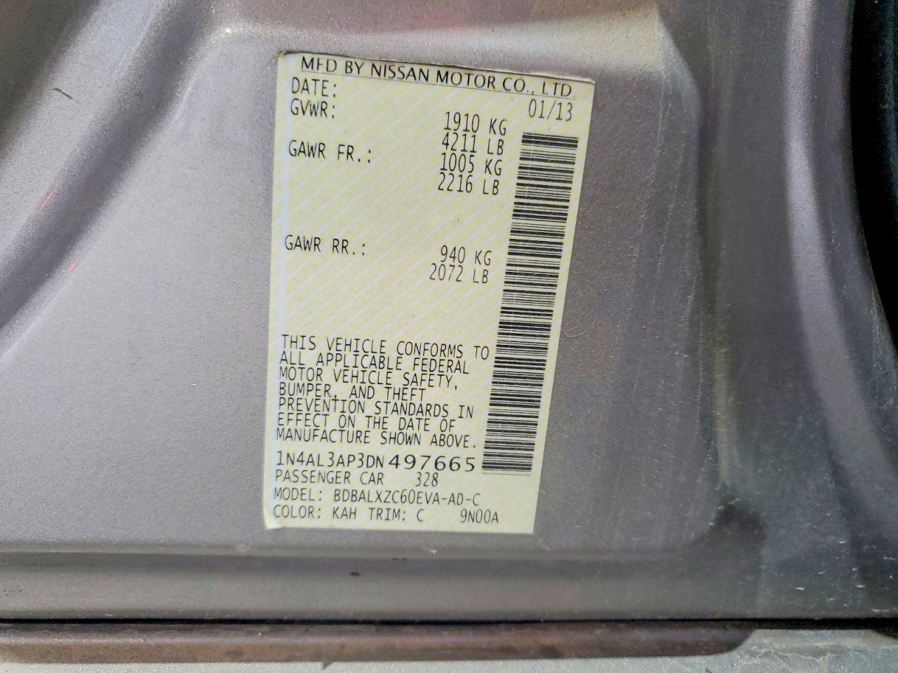 2013 NISSAN ALTIMA 2.5 photo 12
