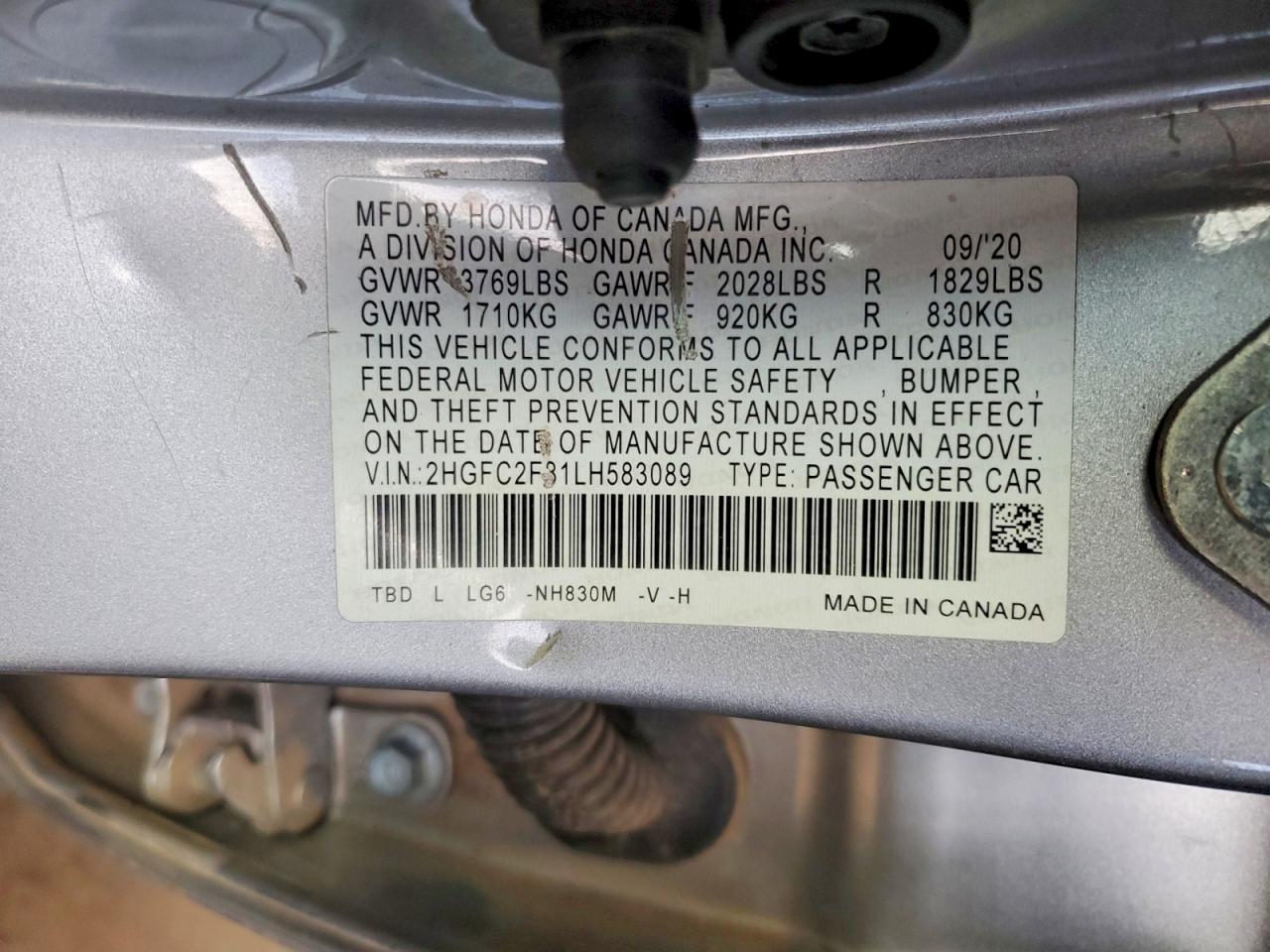 2020 HONDA CIVIC SPORT photo 23