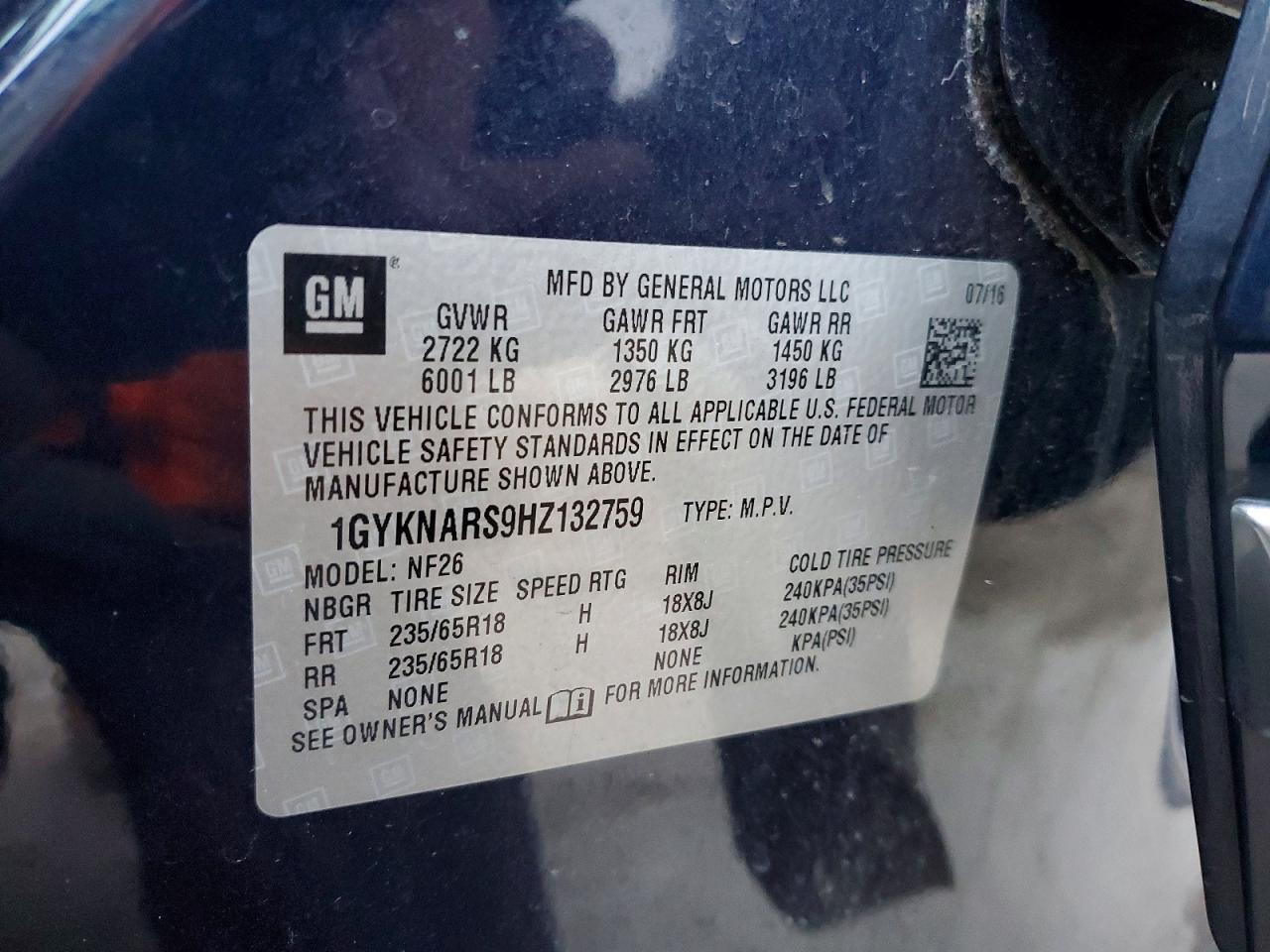 2017 CADILLAC XT5 photo 13