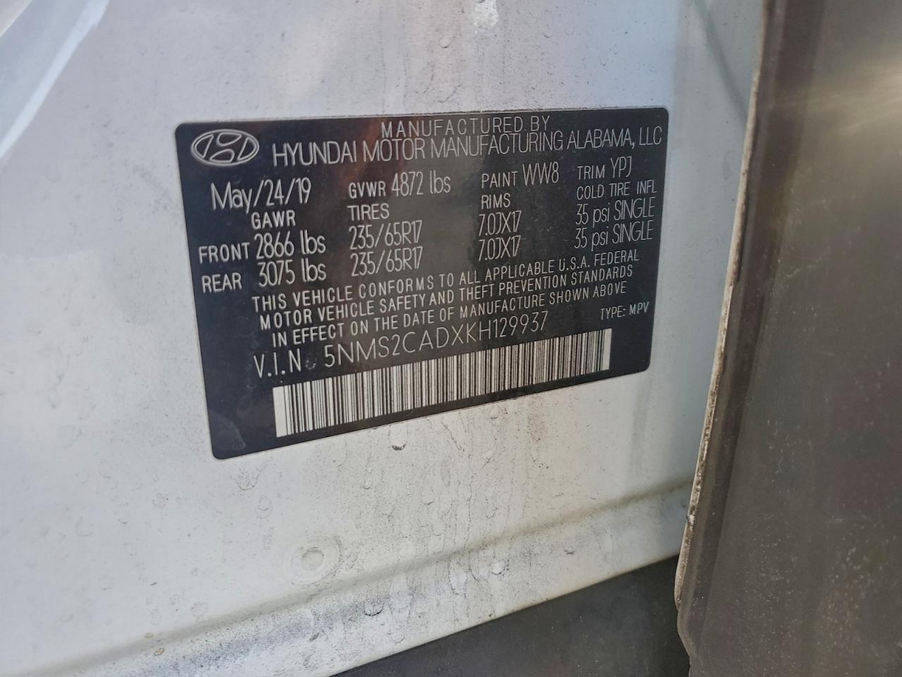 2019 HYUNDAI SANTA FE SE photo 13