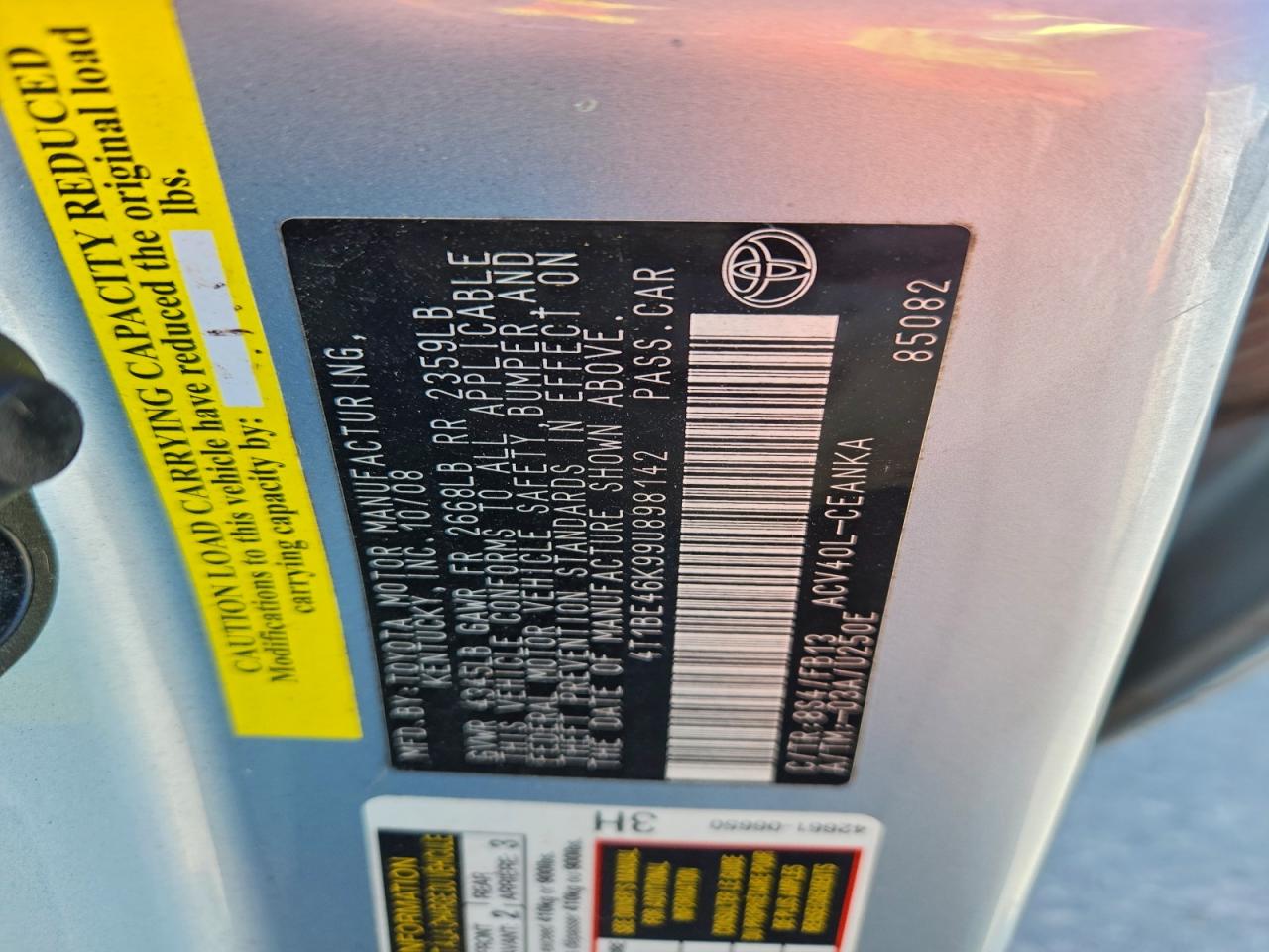 2009 TOYOTA CAMRY BASE photo 12