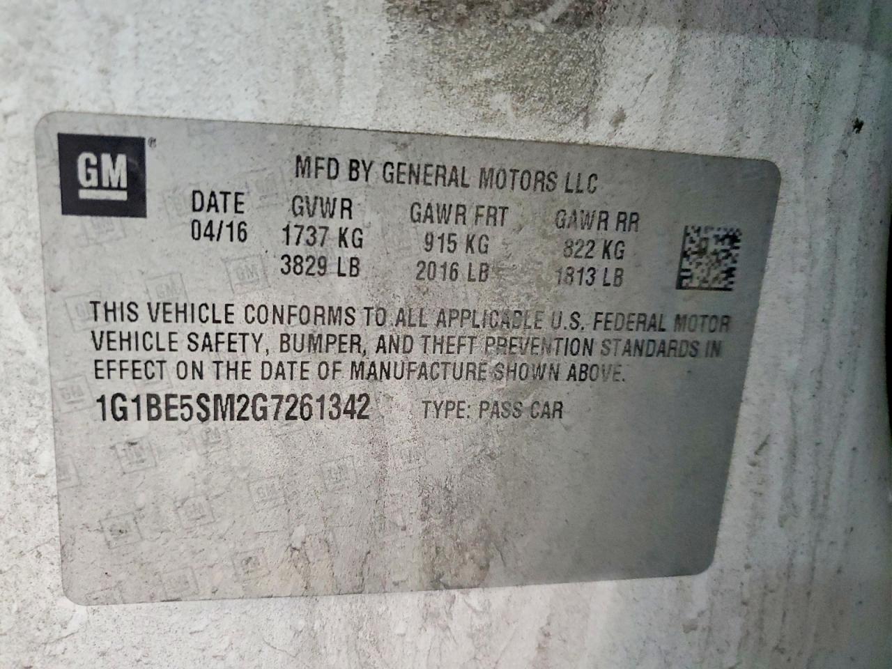 2016 CHEVROLET CRUZE LT photo 12