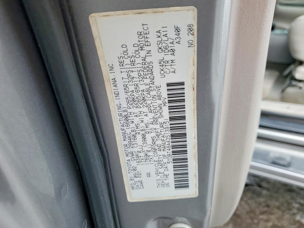 2003 TOYOTA SEQUOIA LIMITED photo 13