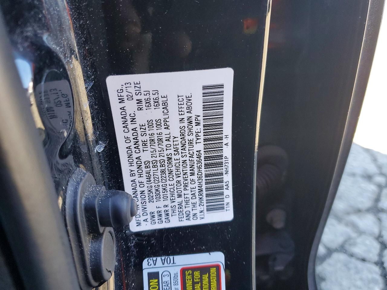 2013 HONDA CR-V LX photo 49