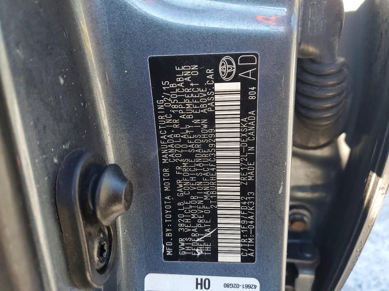 2015 TOYOTA COROLLA L photo 25