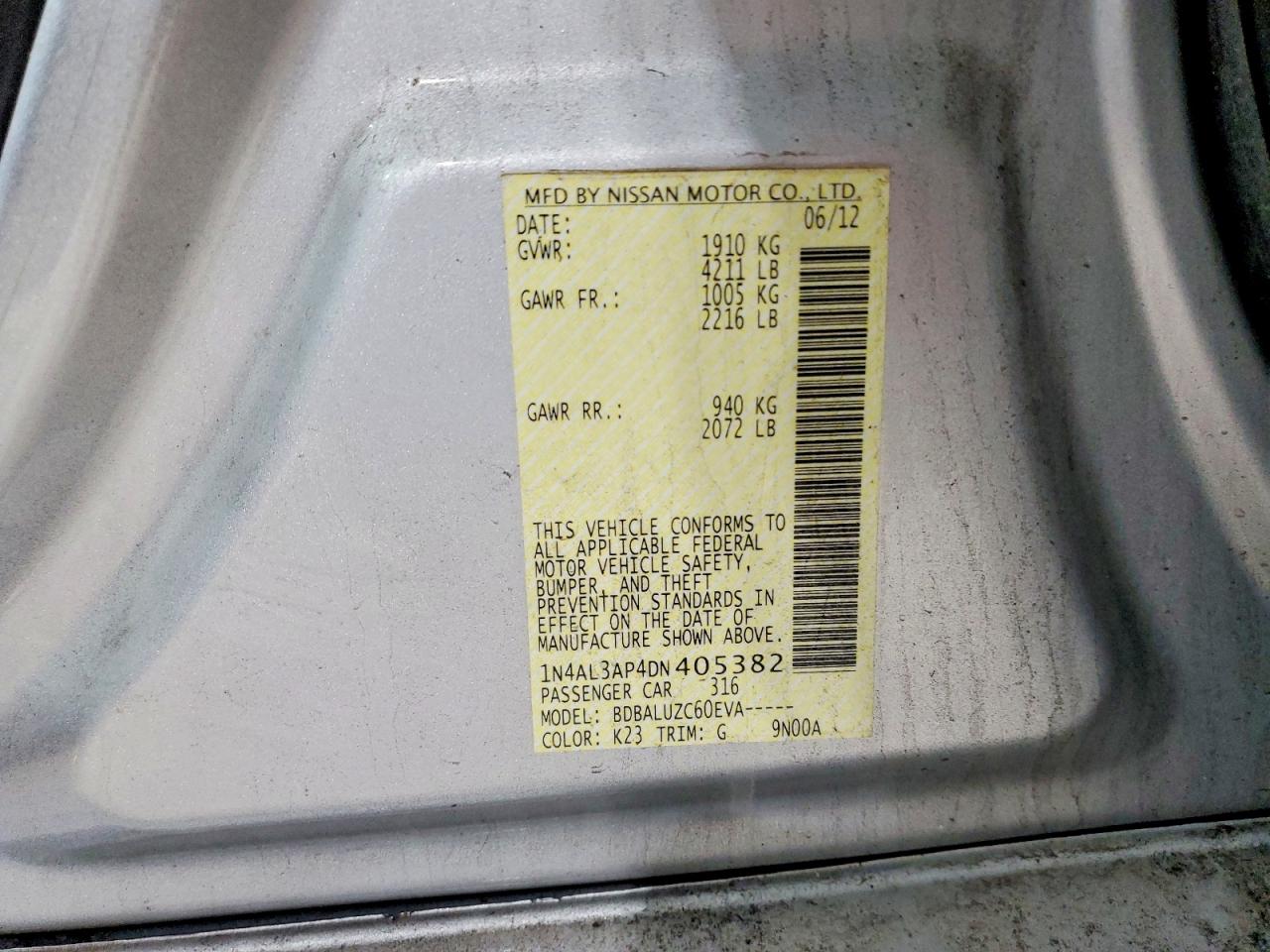 2013 NISSAN ALTIMA 2.5 photo 13