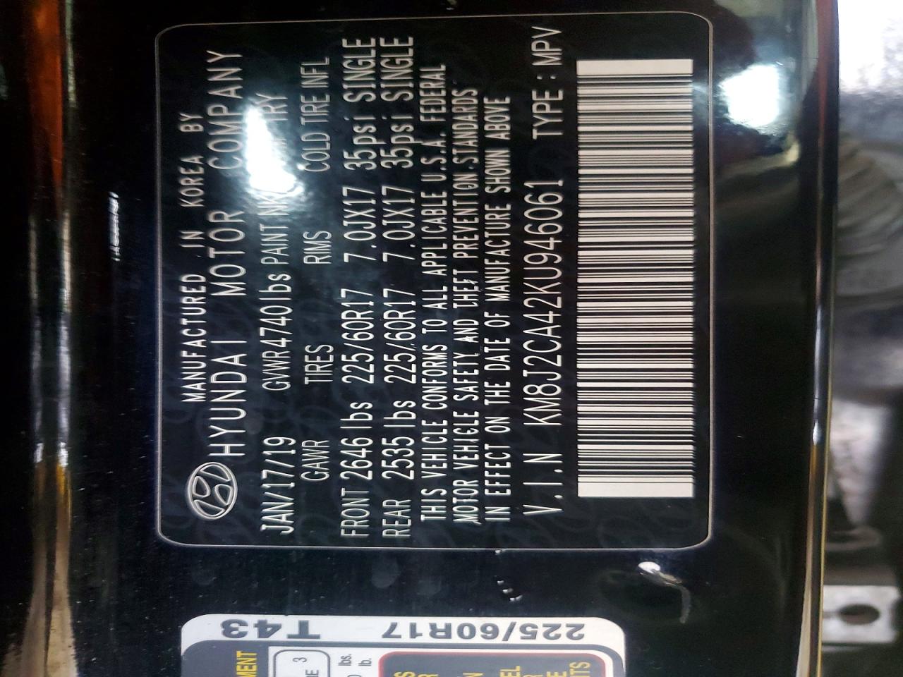 2019 HYUNDAI TUCSON SE photo 13