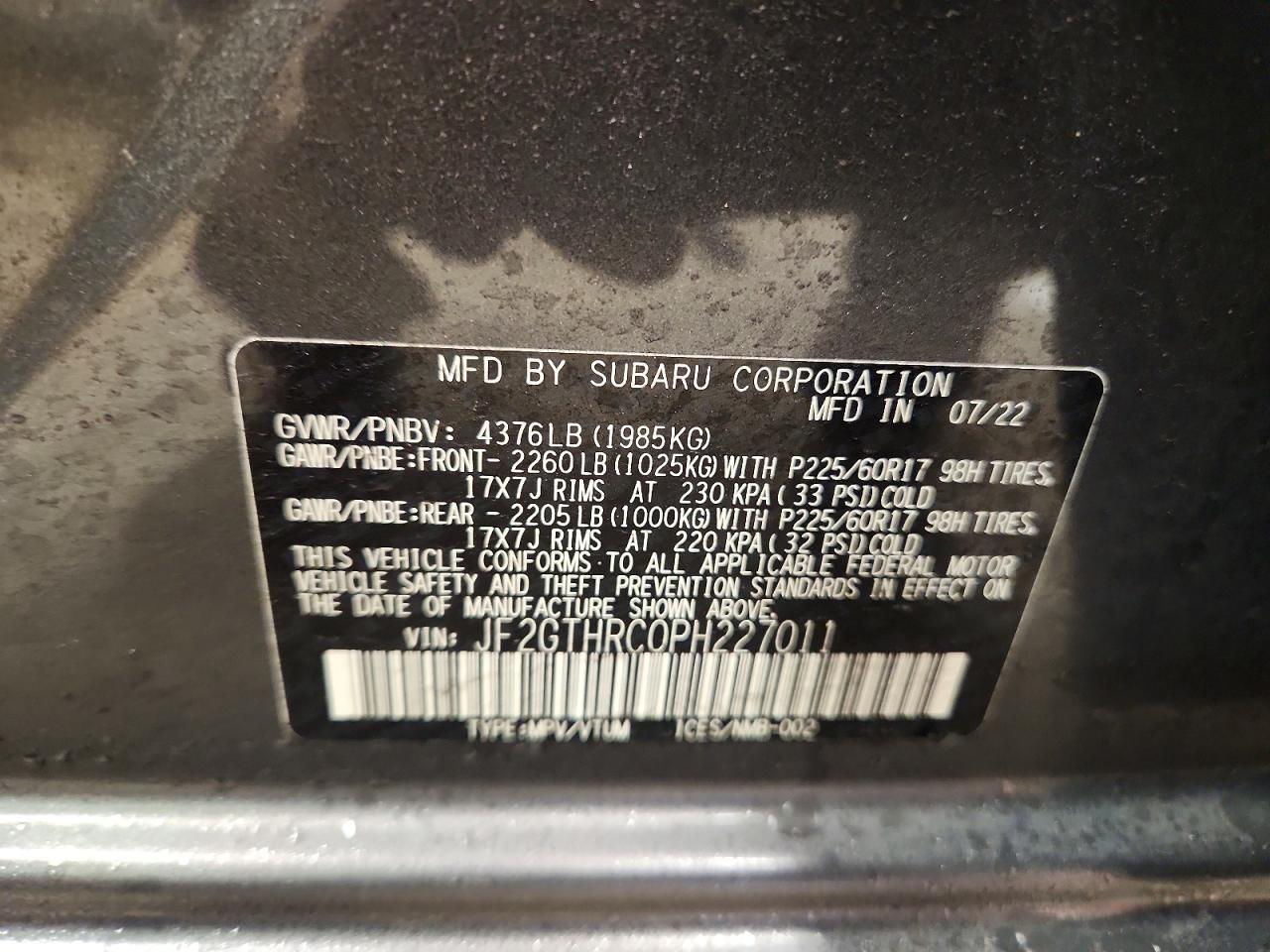 2023 SUBARU CROSSTREK SPORT photo 13