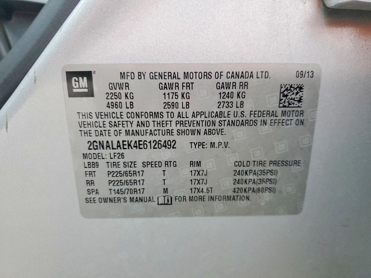 2014 CHEVROLET EQUINOX LS photo 13