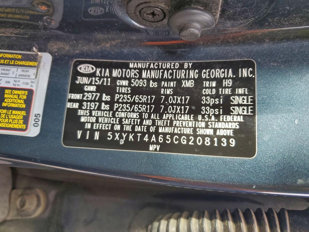 2012 KIA SORENTO BASE photo 13
