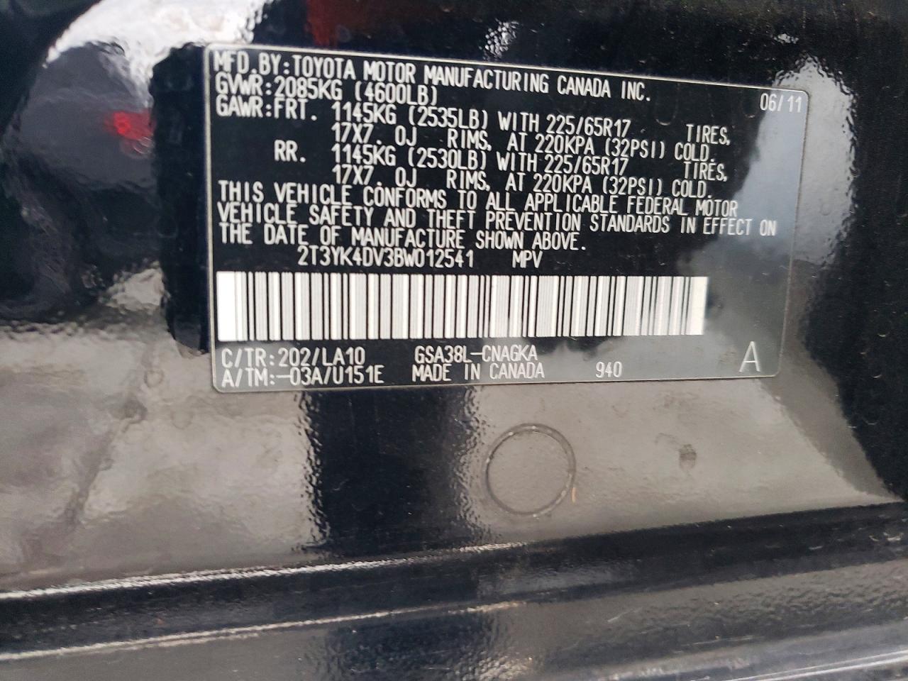 2011 TOYOTA RAV4 LIMITED photo 13