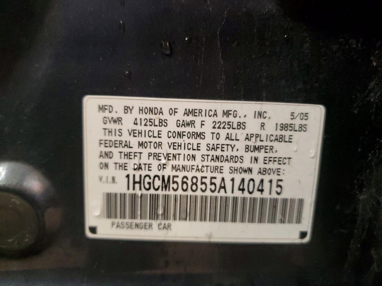 2005 HONDA ACCORD EX photo 37