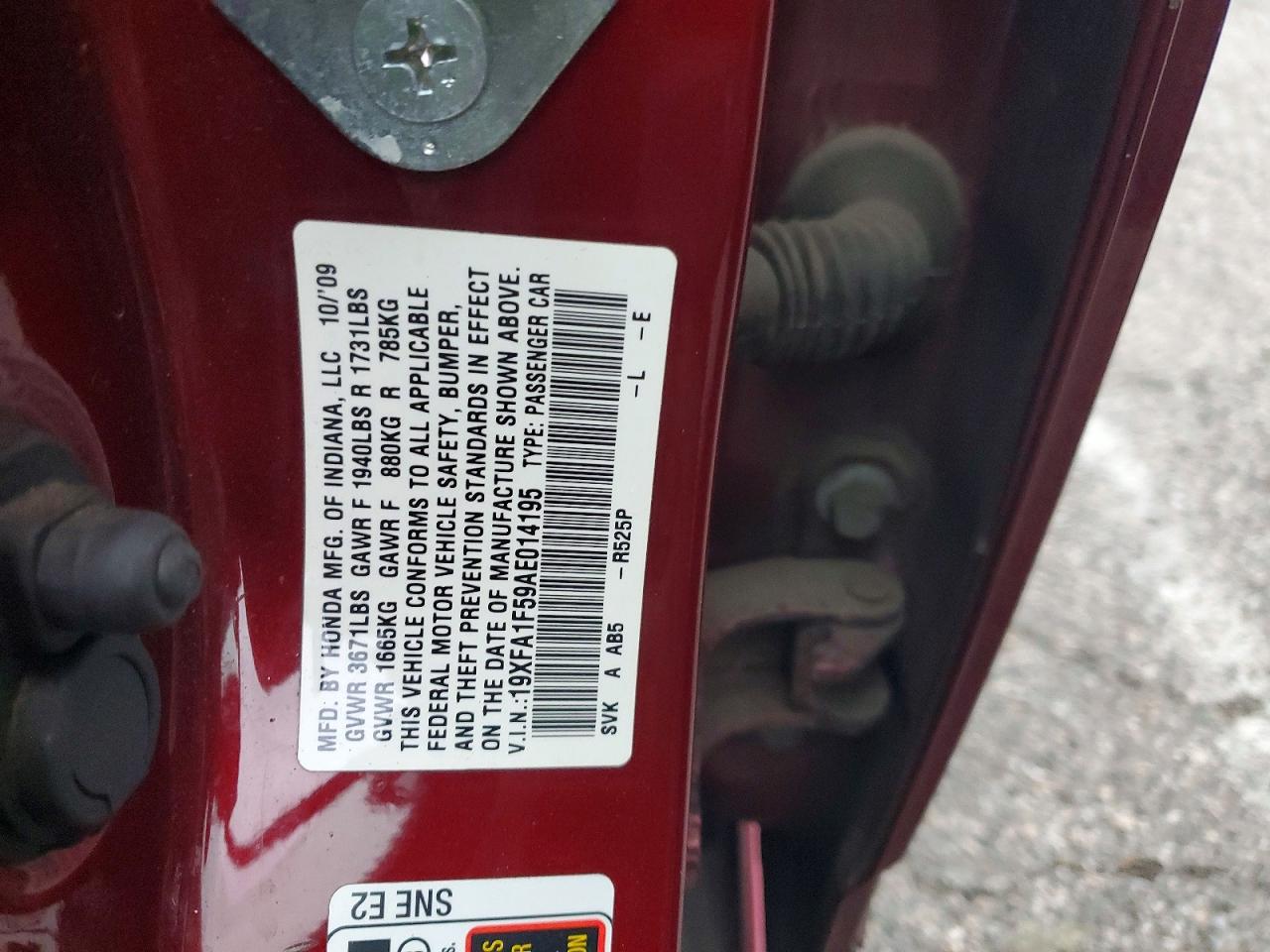 2010 HONDA CIVIC LX photo 23