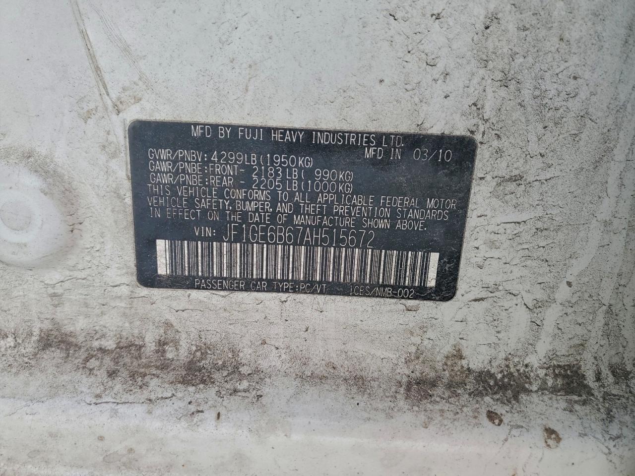 2010 SUBARU IMPREZA 2.5I PREMIUM photo 12