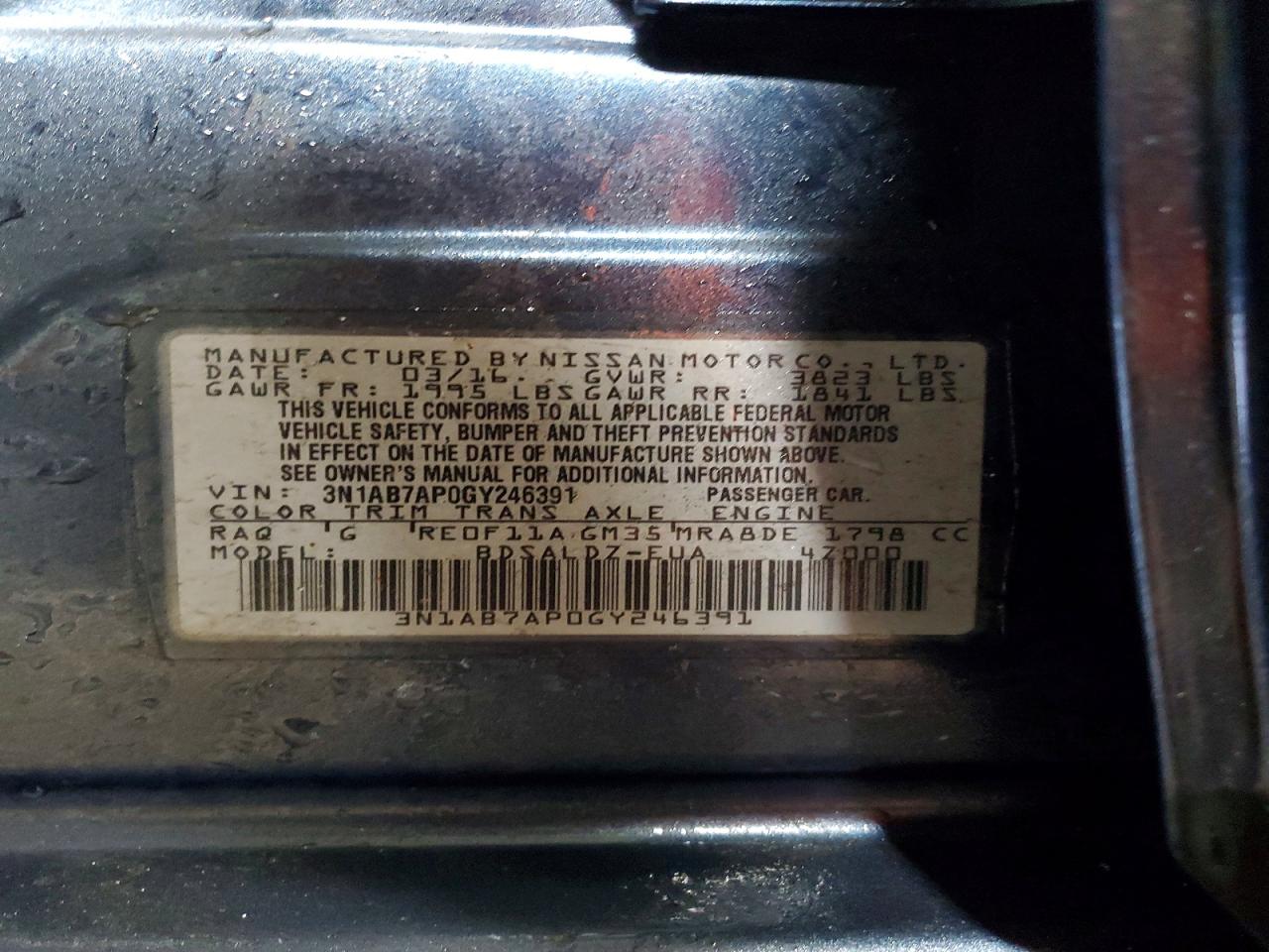 2016 NISSAN SENTRA SV photo 12