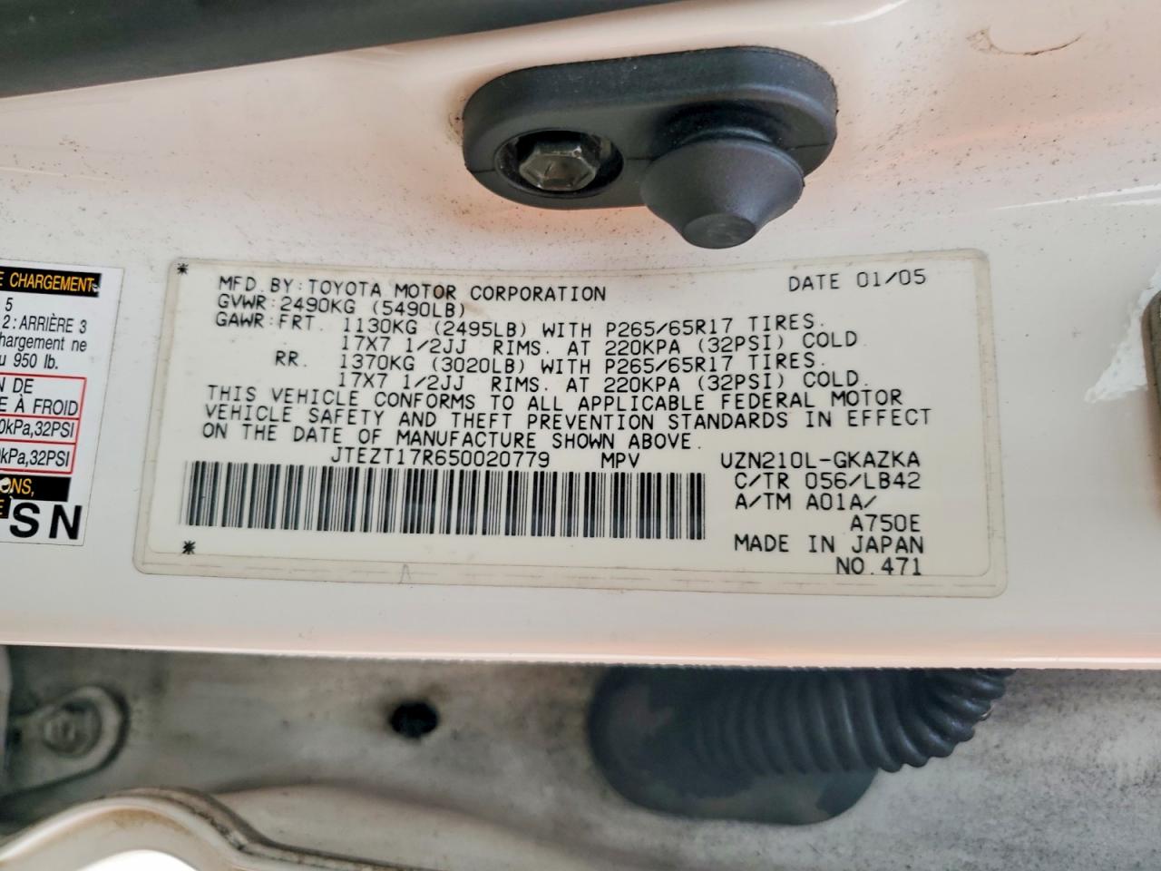 2005 TOYOTA 4RUNNER LIMITED photo 13